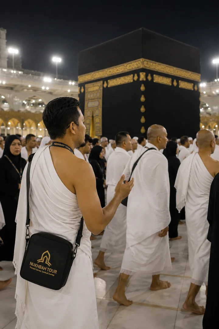 Umroh pertama, dibimbing muthawwif