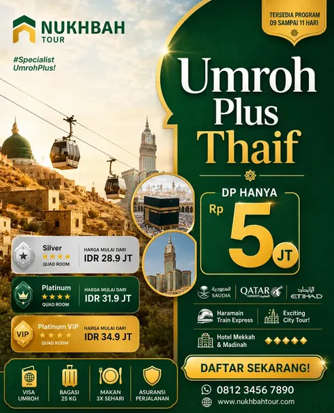 Flyer Umroh Plus Thaif 11 Hari keberangkatan 5 Des 2026